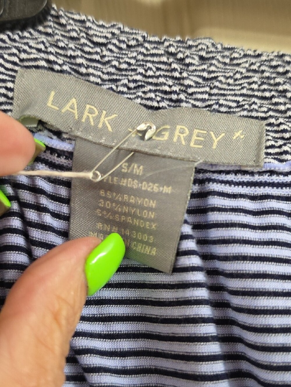 Blue Striped Strapless Maxi Dress - Picture 2 of 4